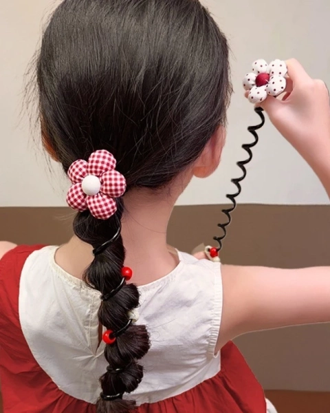 Royalfashion Elastična gumica za lase z majhnim cvetom Blossom Coil