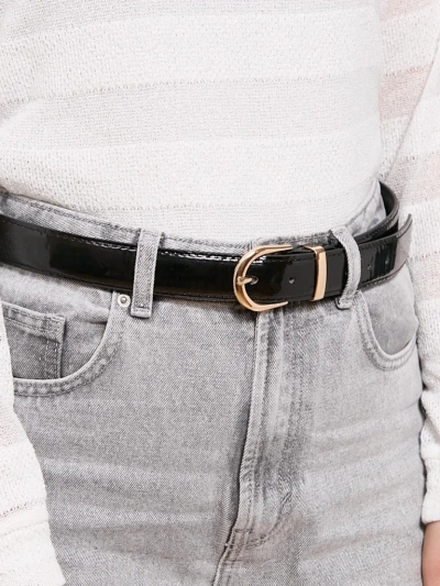 Lakiran ženski pas za hlače, sproščen slog