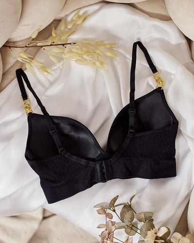 Royalfashion Ženski rebrasti modrček z okrasnimi naramnicami