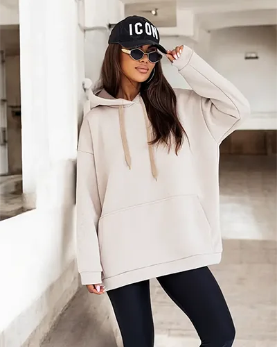 Royalfashion Ženska oversize jopa s kapuco