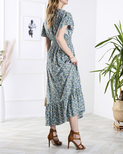 Royalfashion Kwiecista damska sukienka midi