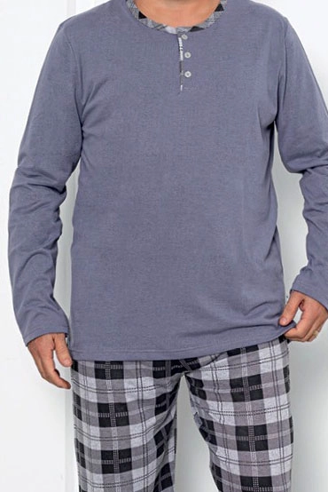 Royalfashion Cotton Moške Karirane Pižame PLUS SIZE