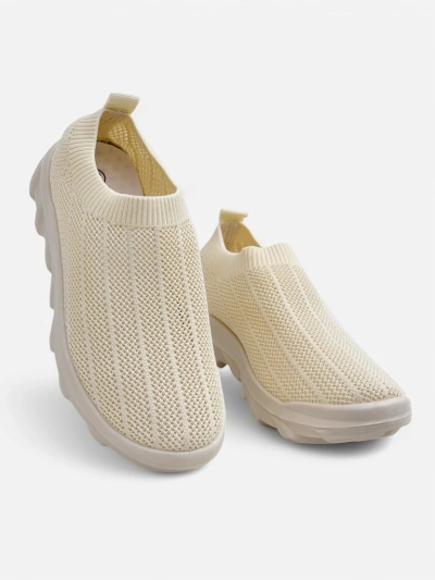 Ženski slip-on copati Arete bež, zračni športni copati iz tkanine