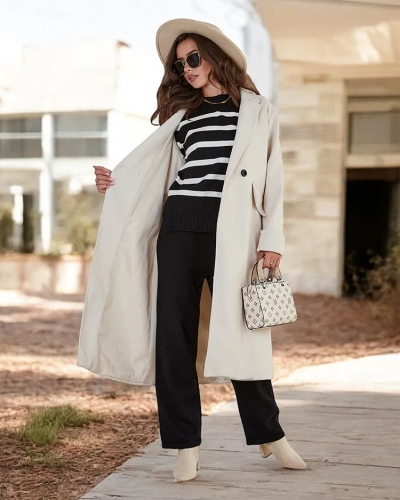 Royalfashion Dolg ženski plašč