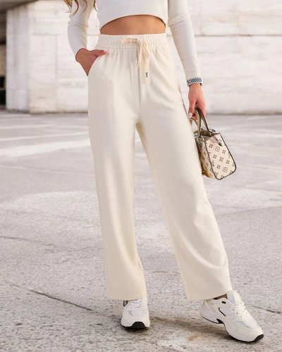 Royalfashion Ženske široke rebraste hlače