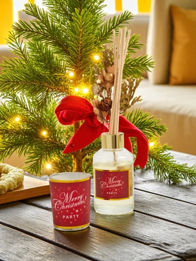 Komplet: Božične dišavne palčke in sveča Merry Christmas