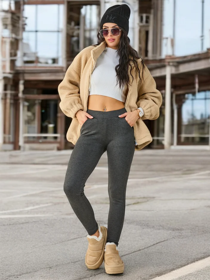 Royalfashion Ženske tople bombažne legice