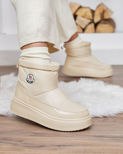 Royalfashion Ženski snežni škornji v krem barvi Ademra