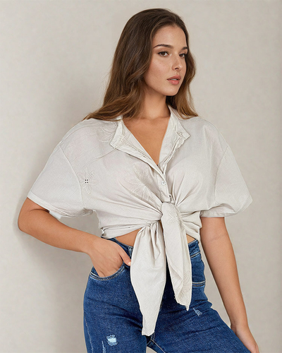 Royalfashion Ženska majica oversize z vezenino