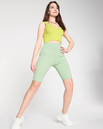 Royalfashion Jasnozielone damskie legginsy kolarki