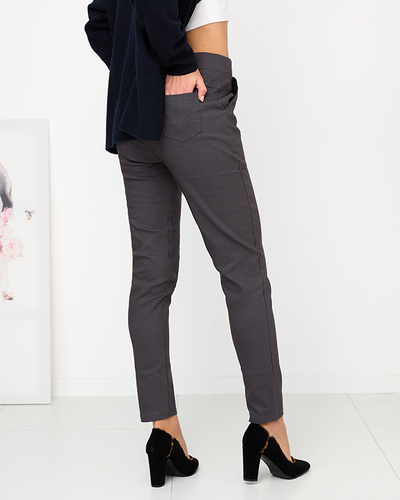 Royalfashion Ciemnoszare damskie ocieplane spodnie typu tregginsy PLUS SIZE