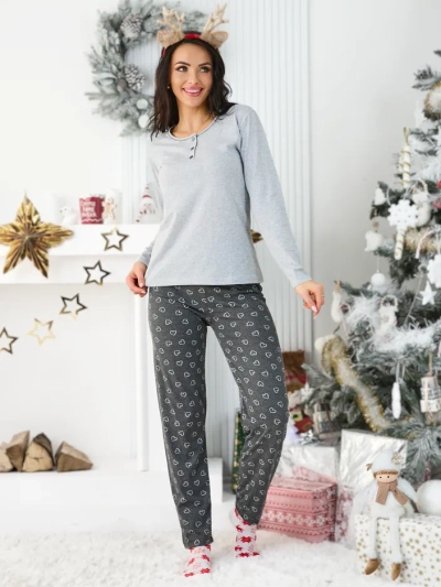 Royalfashion bombažne ženske pižame s printom srca