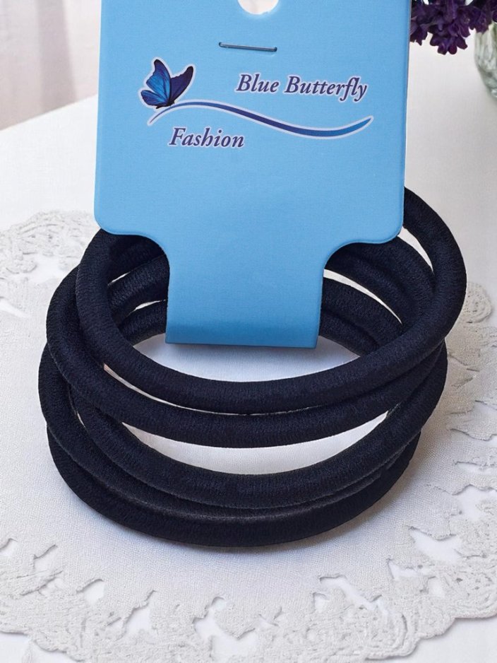 Royalfashion Set 5 črnih elastik za lase Nero