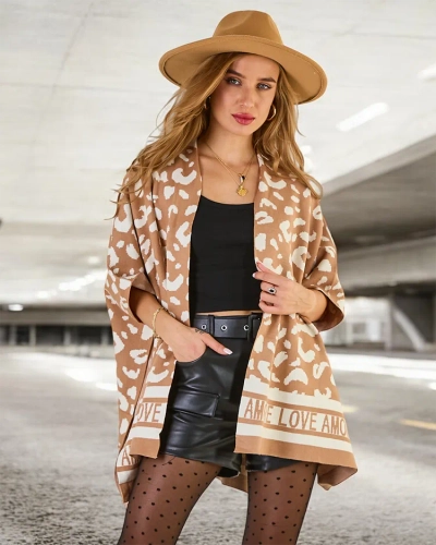 Royalfashion Ženski pončo s potiskom
