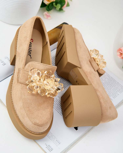 Royalfashion Ženski mokasini Pegorani z visoko peto peto