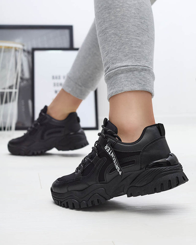 Czarne damskie buty sportowe typu sneakersy Evilpo- Obuwie