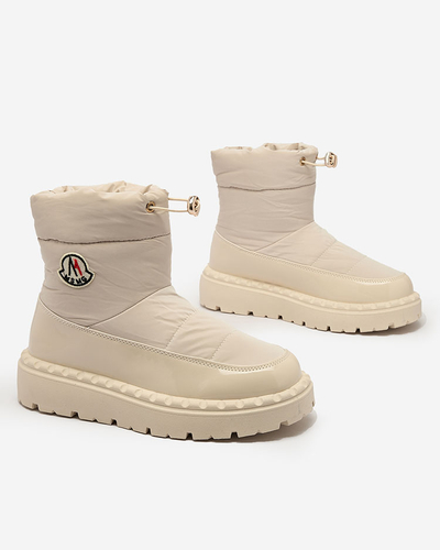 Royalfashion Ženski snežni škornji v krem barvi Ireda