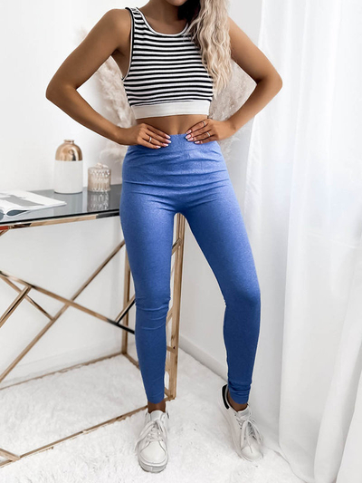 Royalfashion Legginsy damskie w kolorze niebieskim PLUS SIZE