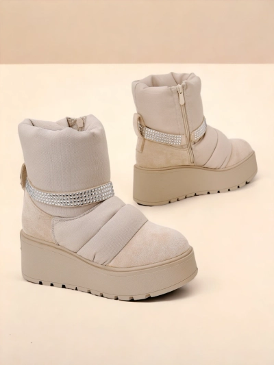 Royalfashion Ženski zimski škornji na klin Renosi