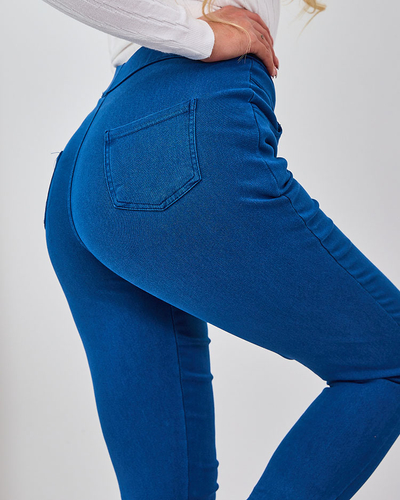 Royalfashion Ženske hlače tegings v modri barvi