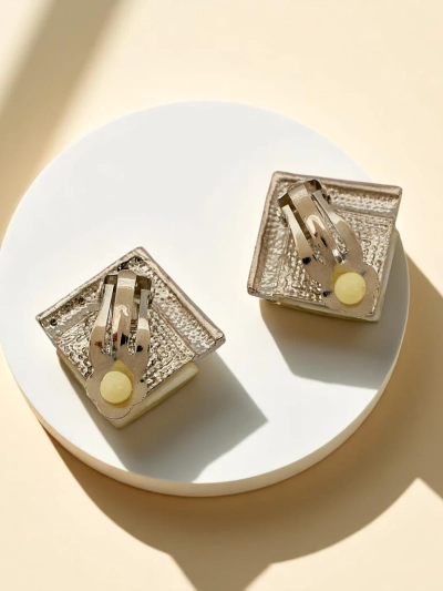 Royalfashion Ženski uhani s sponko s kristalom in kubičnim cirkonom