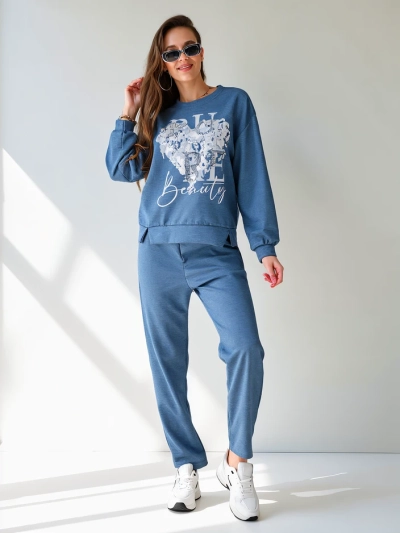 Royalfashion Ženski viskozni komplet s printom