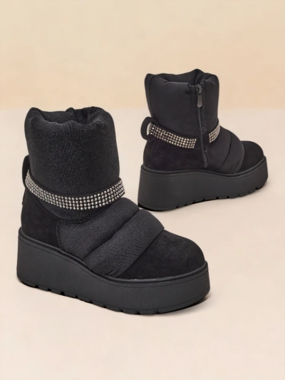 Royalfashion Ženski zimski čevlji z wedge peto Renosi