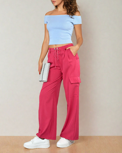 Royalfashion Ženske široke hlače z žepi