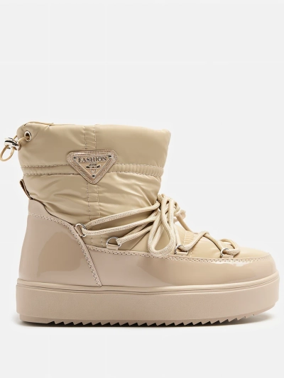 Royalfashion Ženski škornji a'la snow boots v svetlo rjavi barvi Vevnose