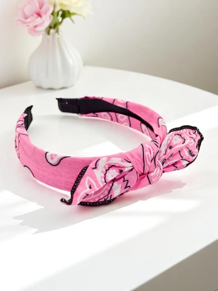 Royalfashion Naglavni trak z vzorcem in pentljo Mila