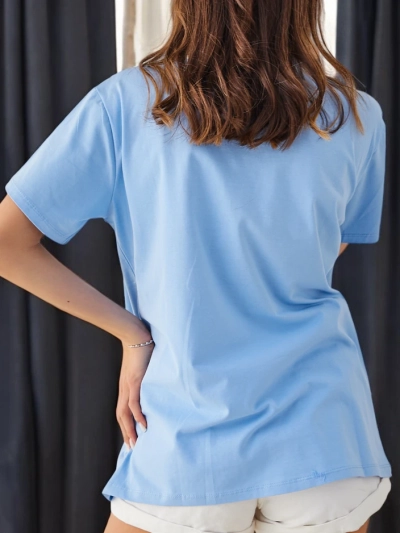 Royalfashion Ženska bombažna majica LOVE s kristali