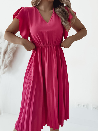 Royalfashion Ženska plisirana midi obleka