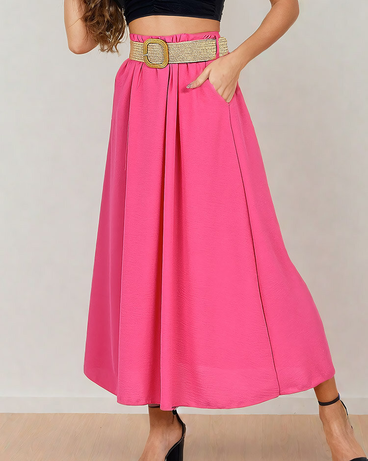 Royalfashion Žensko midi krilo s pasom