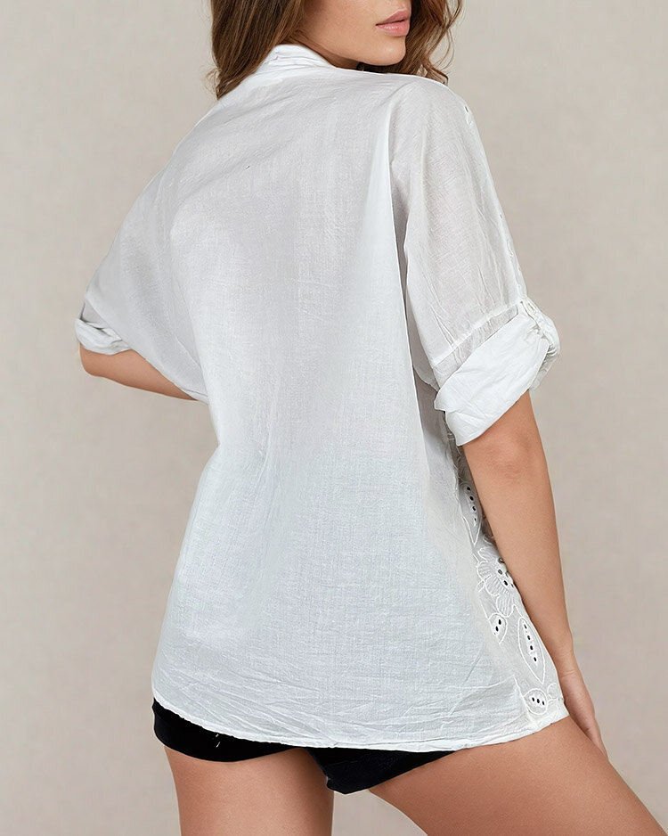 Royalfashion Ženska majica oversize z vezenino