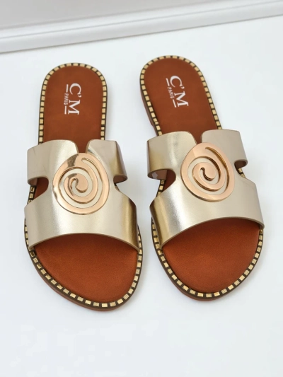 Royalfashion ženski natikači z ravnim podplatom Glam Bliss