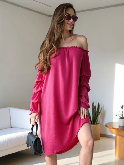 Royalfashion Gladka ženska obleka a'la španska z volančki