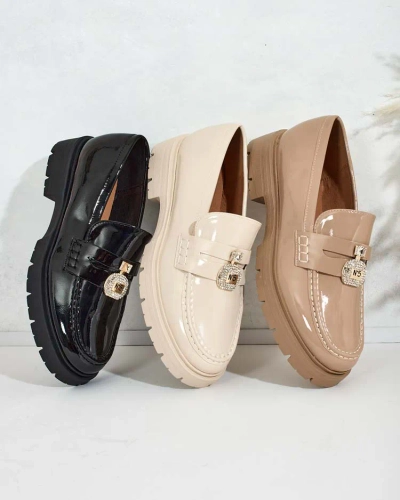 Royalfashion Ženski lakirani mokasini Bemies