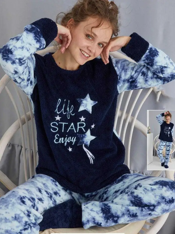 Royalfashion Ženske pižame a'la Fleece Life Star Uživajte