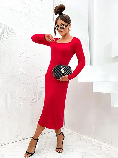 Royalfashion Duga tkanina haljina za žene