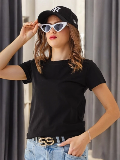 Royalfashion Ženska bombažna casual majica s krožnim izrezom