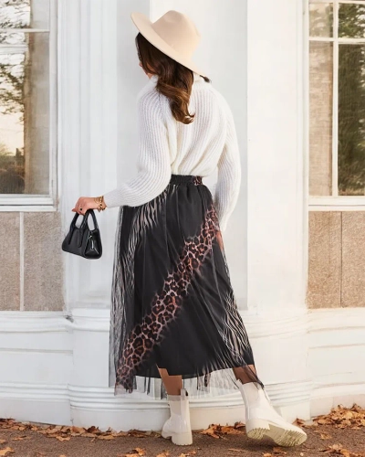 Royalfashion Rastrga ženská midi sukňa s tilom