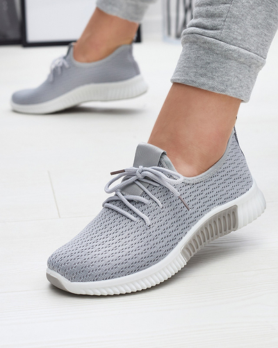 Royalfashion Szare damskie materiałowe buty sportowe Vobbu