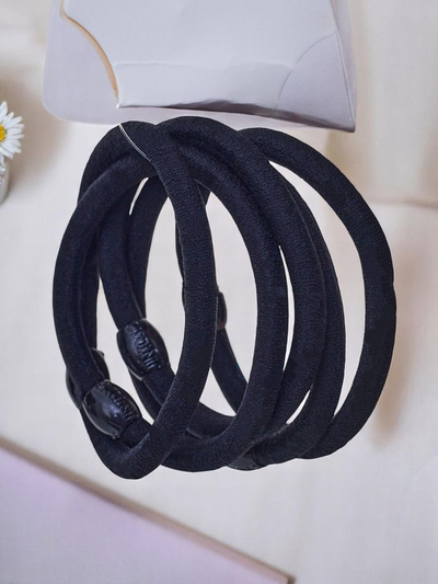 Royalfashion Set 5 črnih elastik za lase Nerov