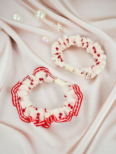 Royalfashion Komplet 2 elastik za lase z vzorcem Duettia