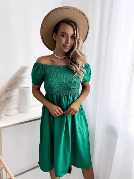 Royalfashion Zielona damska sukienka mini a'la hiszpanka