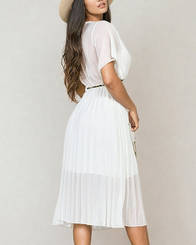 Royalfashion Ženska plisirana midi obleka