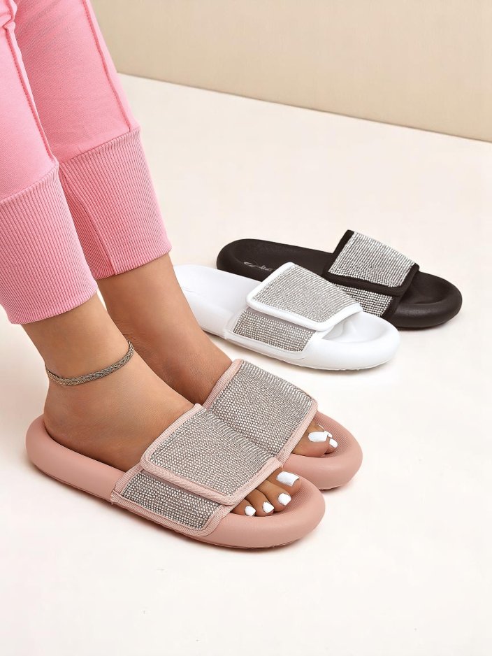 Royalfashion Dámske šľapky s plochou podrážkou Sparkle Step