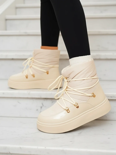 Royalfashion Ženski snežni škornji v krem barvi Dabenda