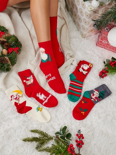 Royalfashion Duge Božićne Čarape za Žene 5/paket