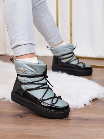 Royalfashion Ženski škornji a'la snow boots v modri barvi Vevnose